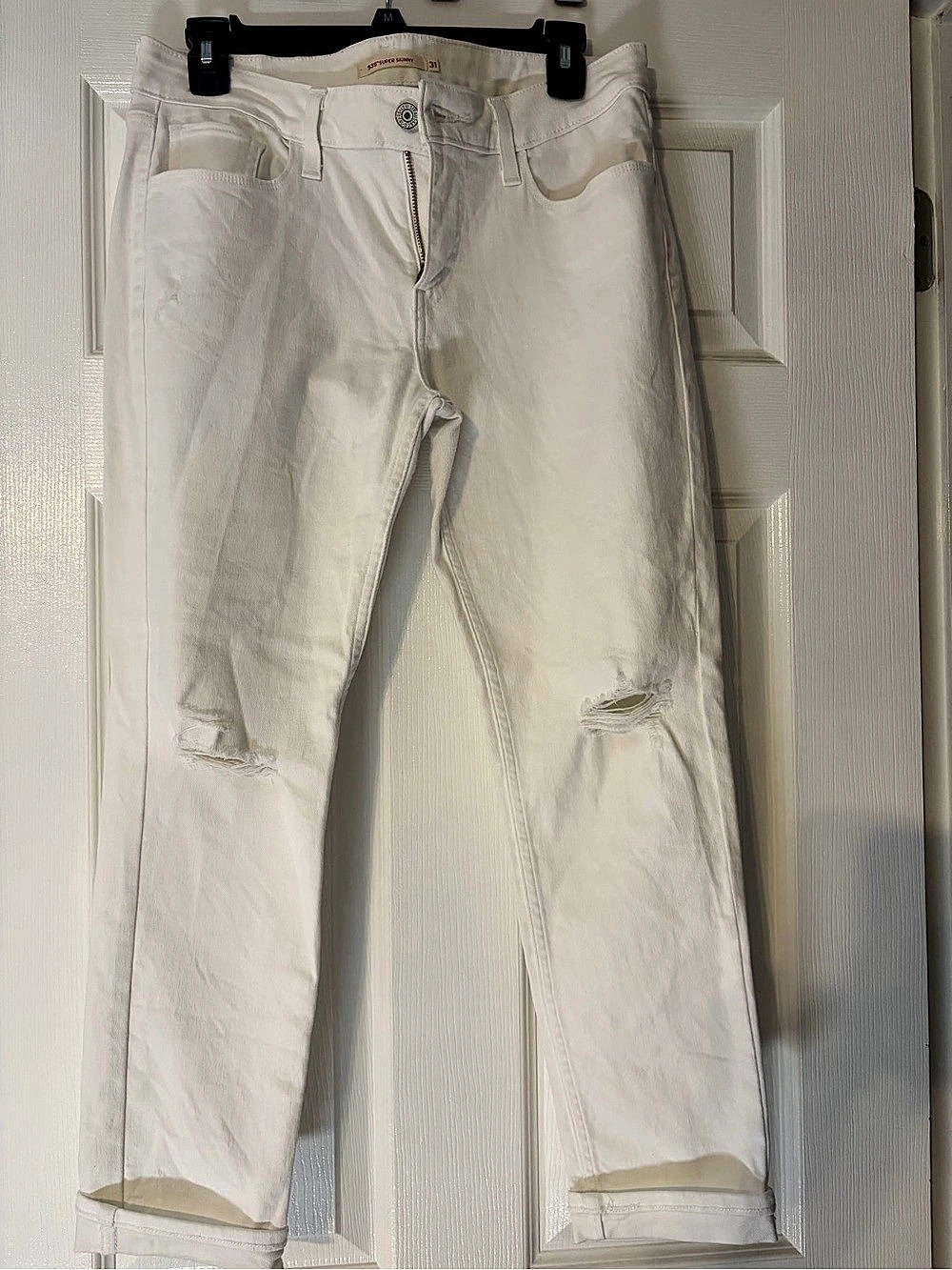 Levi's 535 Super Skinny White Skinny Jeans Waist 31